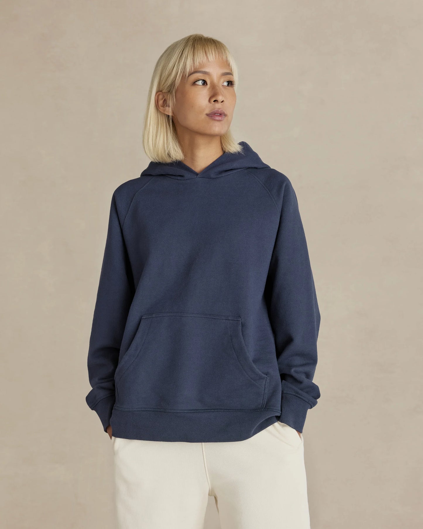 Organic Cotton French Terry Hoodie Heavyweight 15oz Navy
