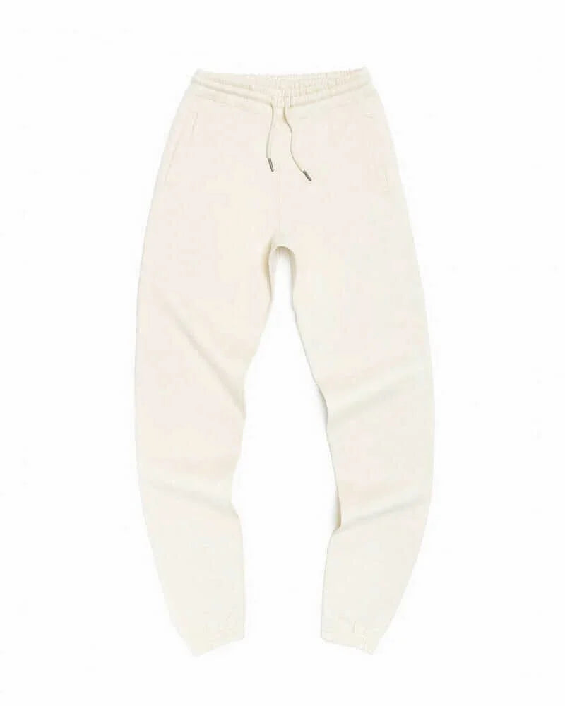 Rose & Rae Threads organic cotton sweatpants midweight in cream with elastic waistband and pockets