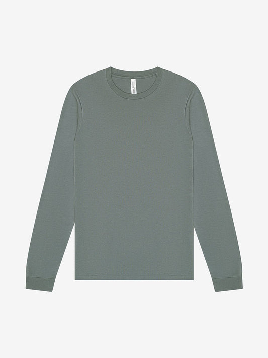 Premium COED 4.2oz Lightweight Long Sleeve Shirt. Soft 100% Airlume Combed & Ring-Spun Cotton - Blue Storm $25