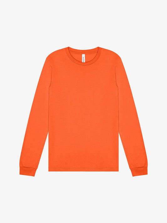 Premium COED 4.2oz Lightweight Long Sleeve Shirt. Soft 100% Airlume Combed & Ring-Spun Cotton - Orange $25