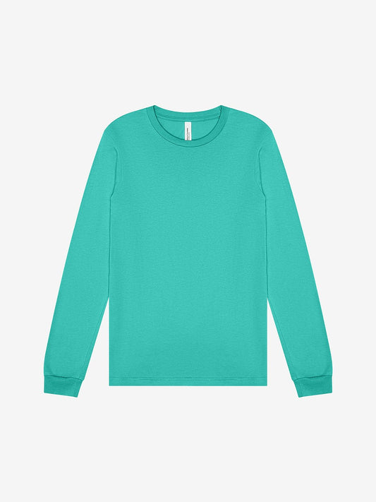 Premium COED 4.2oz Lightweight Long Sleeve Shirt. Soft 100% Airlume Combed & Ring-Spun Cotton - $25 Teal