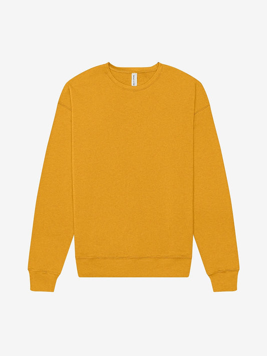 ULTRA-SOFT COED 8oz LIGHTWEIGHT SWEATSHIRT. AIRLUME COMBED & RING-SPUN COTTON/POLY BLEND - HEATHER MUSTARD