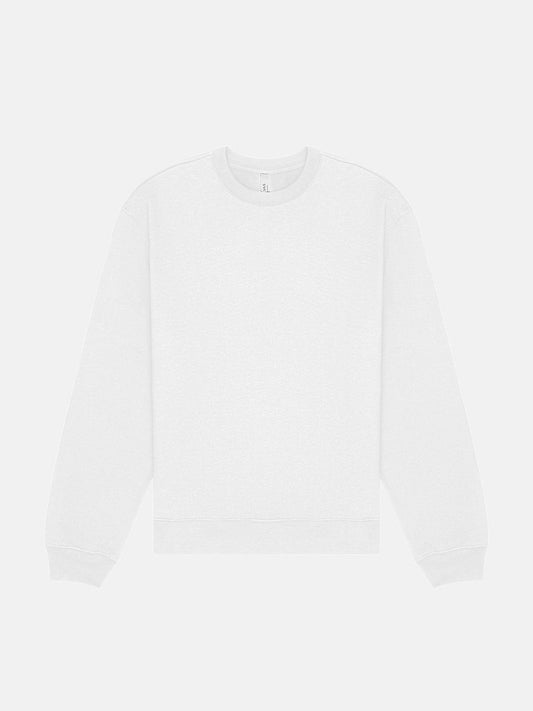 ULTRA-SOFT COED 10oz AIRLUME & RING-SPUN COTTON BLEND SWEATSHIRT - WHITE