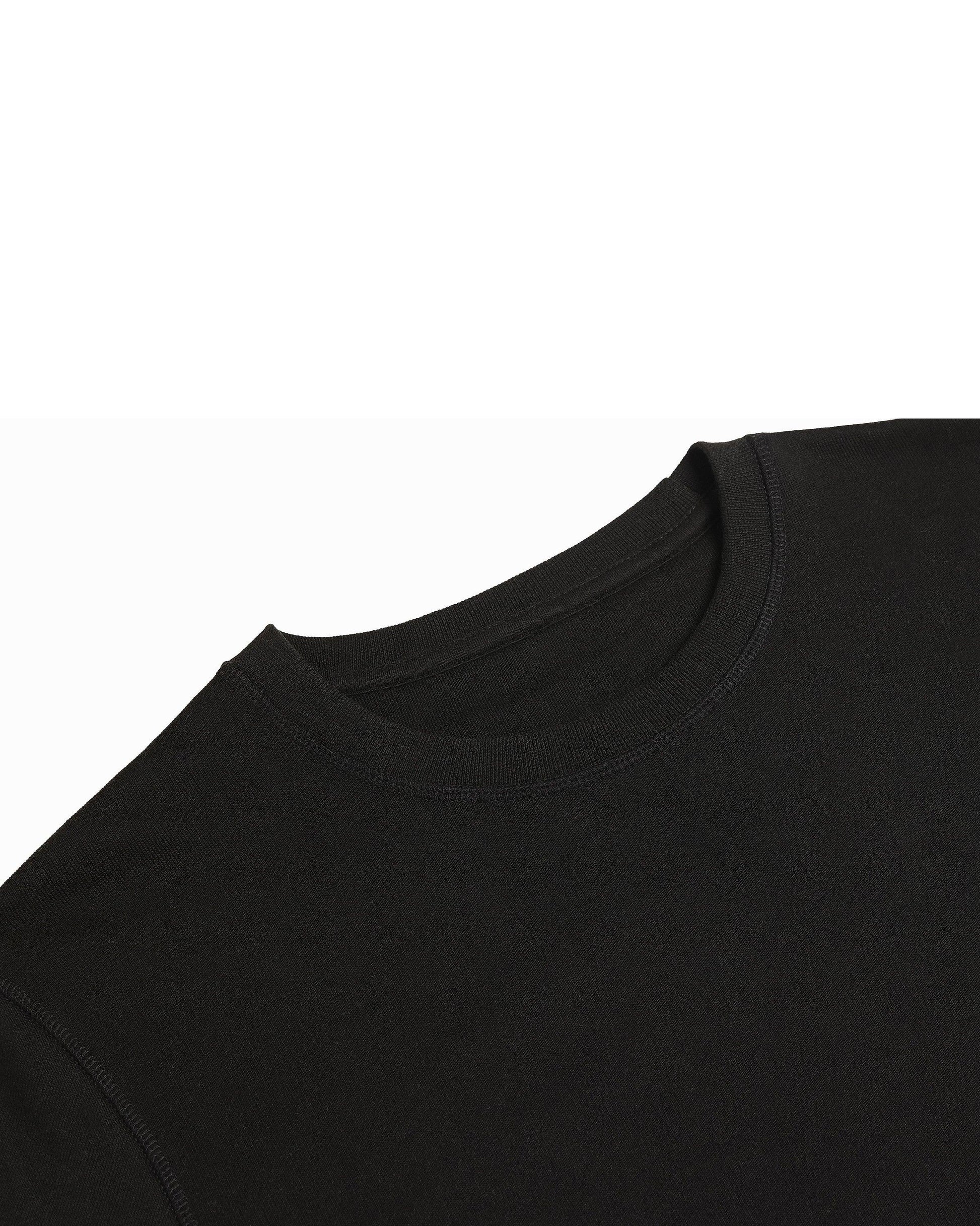 Organic Cotton French Terry Crewneck Midweight 10oz Black - Rose & Rae Threads