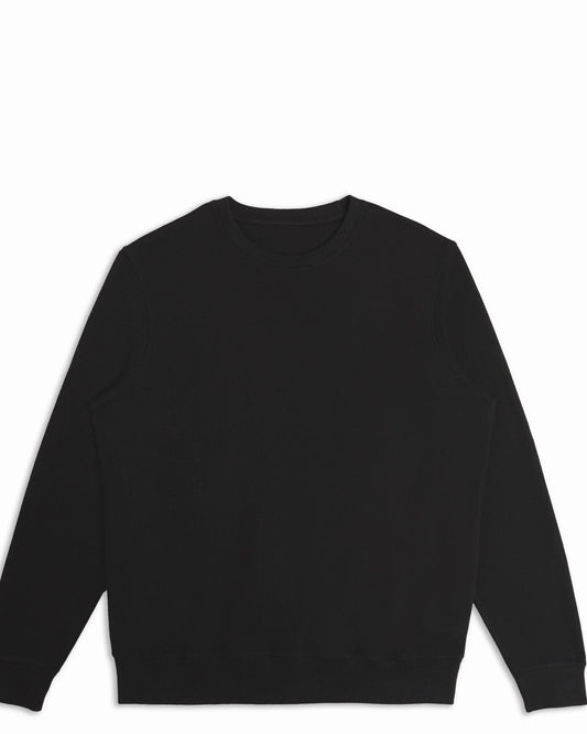 Organic Cotton French Terry Crewneck Midweight 10oz Black - Rose & Rae Threads