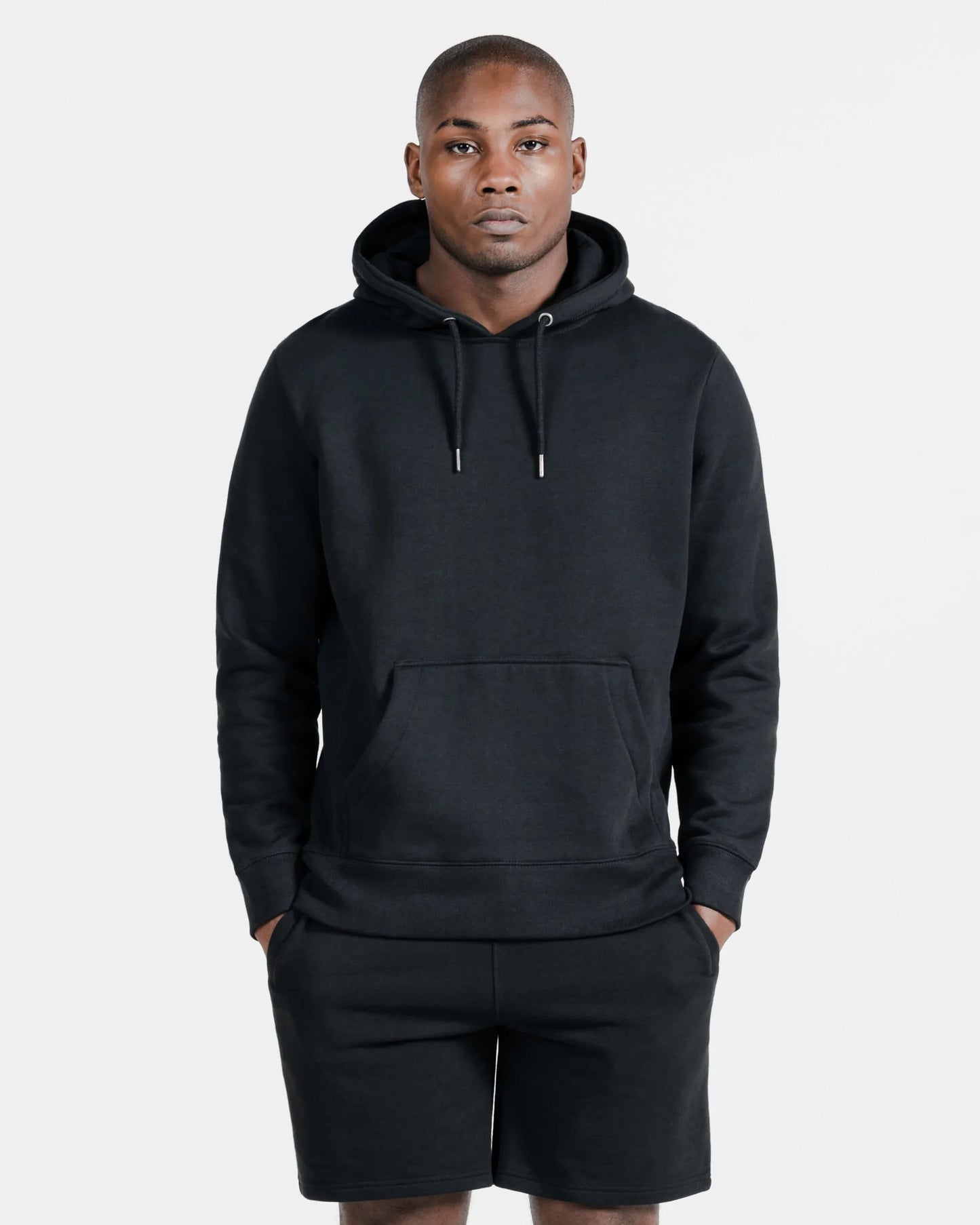 Organic Brushed Cotton Hoodie Midweight 12oz Black - Rose & Rae Threads