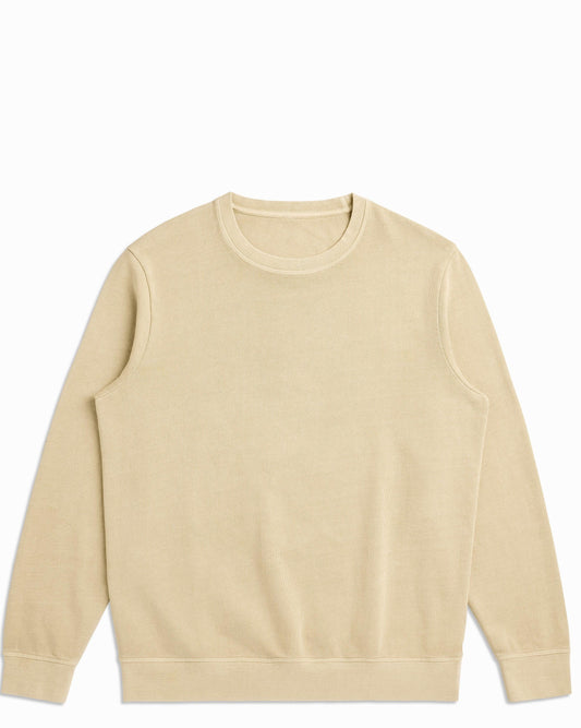 Organic Cotton French Terry Crewneck Midweight 10oz Dune - Rose & Rae Threads