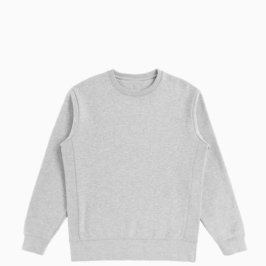 Organic Brushed Cotton Crewneck Sweatshirt Midweight 12oz Heather Grey - Rose & Rae Threads
