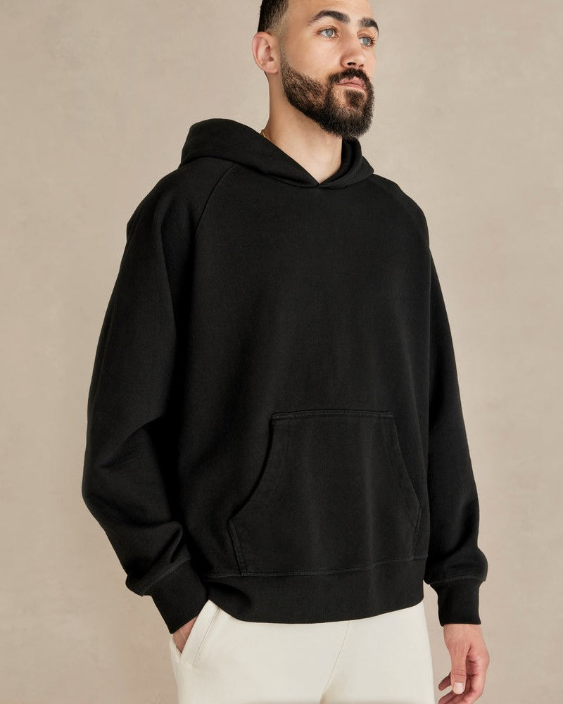 Organic Cotton French Terry Hoodie Heavyweight 15oz Black