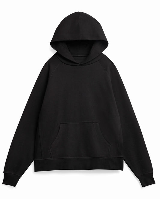 Organic Cotton French Terry Hoodie Heavyweight 15oz Black - Rose & Rae Threads