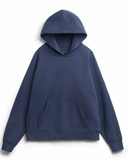 Organic Cotton French Terry Hoodie Heavyweight 15oz Navy - Rose & Rae Threads
