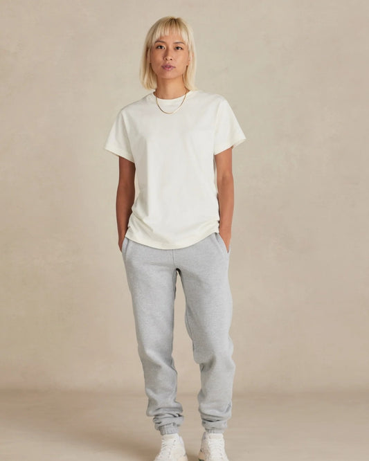 Organic Brushed Cotton Sweatpants - Heather Grey - Rose & Rae Threads