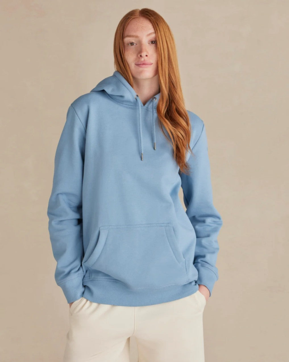 Organic Brushed Cotton Hoodie Midweight 12oz Cloudy Blue - Rose & Rae Threads