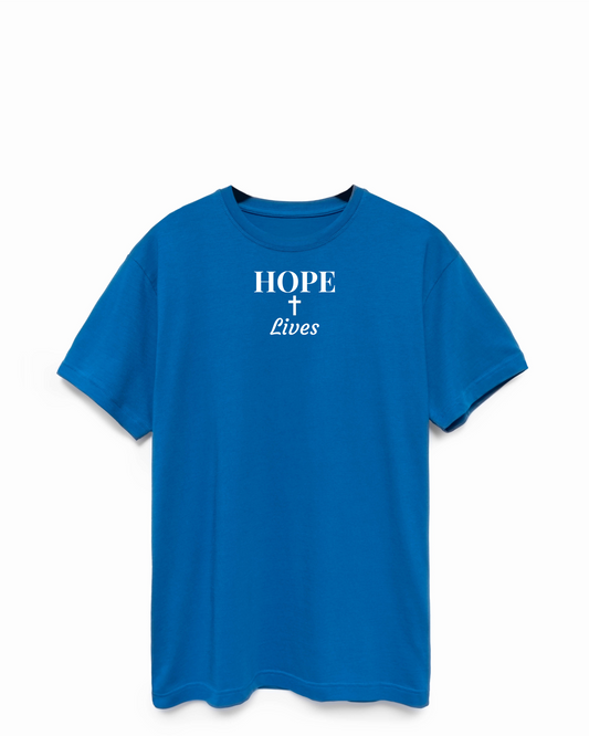 SUPIMA® Cotton "HOPE Lives" Christian T-Shirt, French Blue