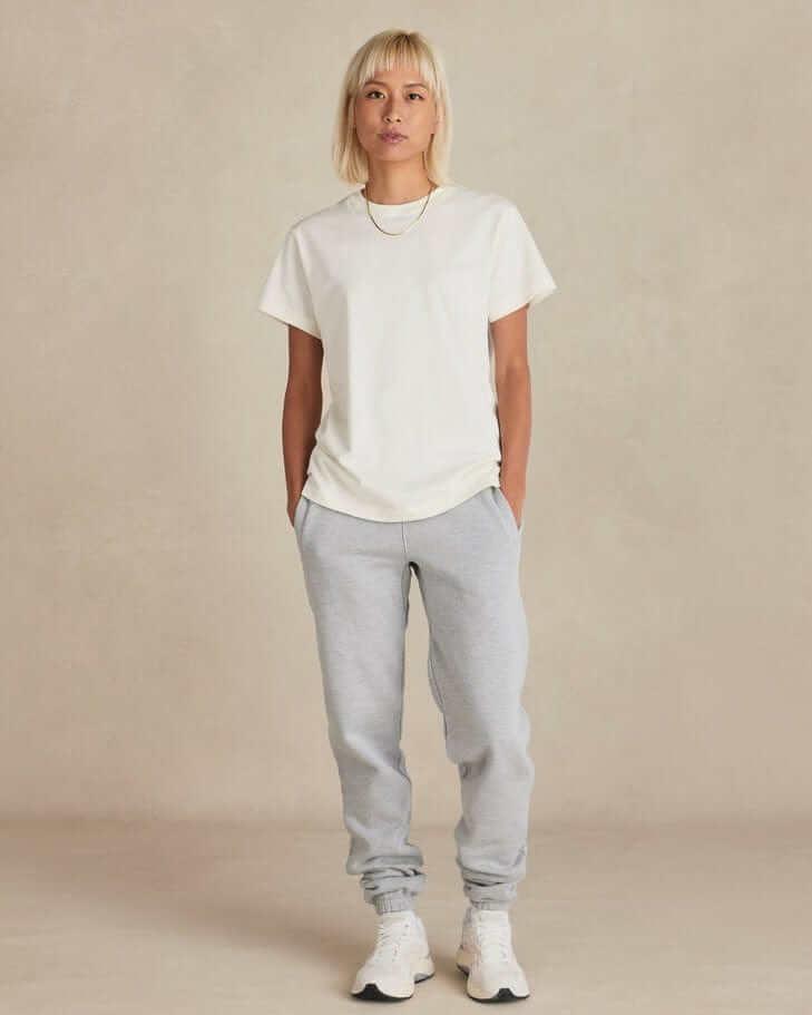 Rose & Rae Organic Brushed Cotton Sweatpants Heather Grey - Rose & Rae Threads