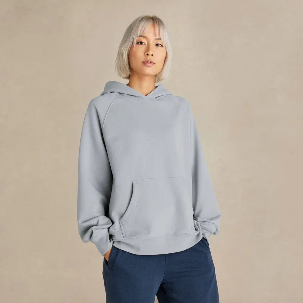 Organic Cotton French Terry Hoodie Heavyweight 15oz Mineral - Rose & Rae Threads