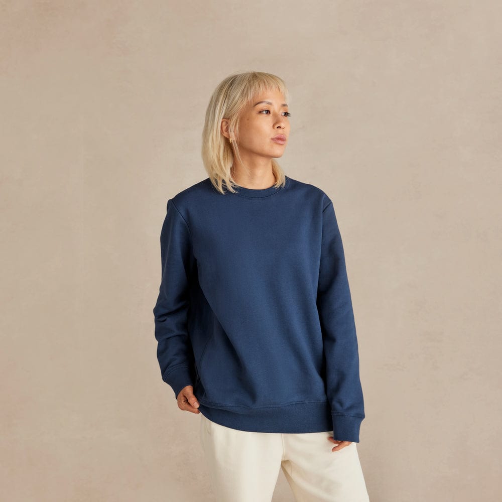 100% Premium Organic Brushed Cotton Crew, Coed 12oz - Ocean Navy 100% Premium Organic Brushed Cotton Crew, Coed 12oz - Ocean Navy Product Description